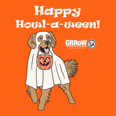 HEAVY COTTON  100% COTTON T SHIRT WITH HOWL-A-WEEN DFT IMPRINT IN WHITE Design
