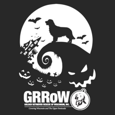 GRRoW Pet Bandana with DTF Printed Halloween Design in White Design