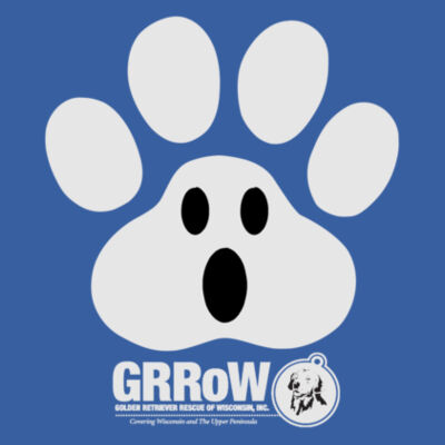 GRROW PET BANDANA WITH DTF PRINTED PAW GHOST DESIGN IN LIGHT GREY Design