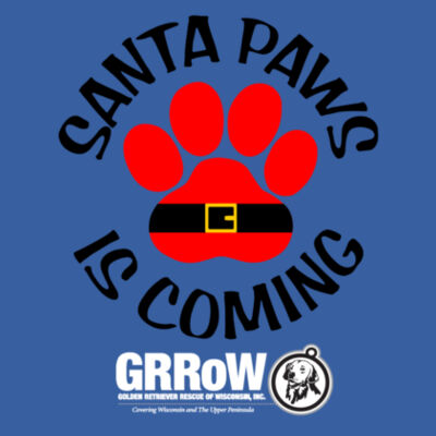 GRRoW PET BANDANA WITH DTF PRINTED SANTA PAWS IS COMING DESIGN Design
