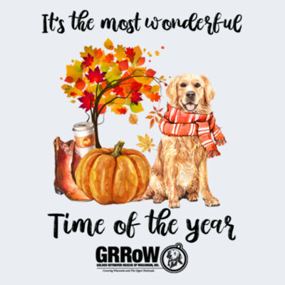 HEAVY COTTON  100% COTTON LONG SLEEVE T SHIRT WITH "IT'S THE MOST WONDERFUL TIME OF THE YEAR" THANKSGIVING DESIGN WITH BLACK LOGO Design