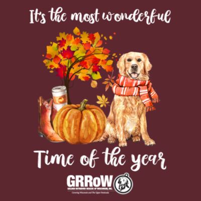 HEAVY BLEND CREWNECK SWEATSHIRT WITH "IT'S THE MOST WONDERFUL TIME OF THE YEAR" THANKSGIVING DESIGN WITH WHITE LOGO Design