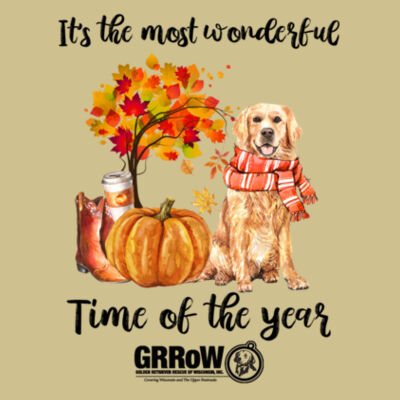 GRRoW Adult 2 Pocket Apron with "It's The Most Wonderful Time of the Year" in Black Design