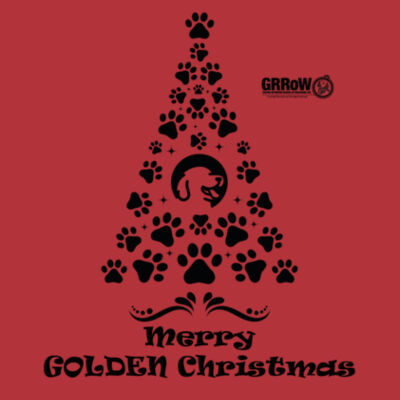 GRRoW Adult 2 Pocket Apron with "Merry Golden Christmas" in Black Design