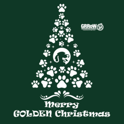 GRRoW Adult 2 Pocket Apron with "Merry Golden Christmas" in White Design