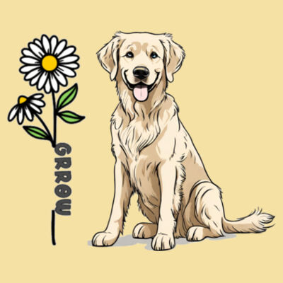 HEAVY COTTON  100% COTTON T SHIRT WITH DTF IMPRINTED GRRoW DAISY Design