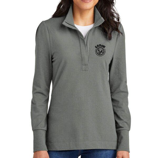 LADIES FAIRWAY STRETCH 1/4 ZIP WITH GRRoW LOGO Thumbnail