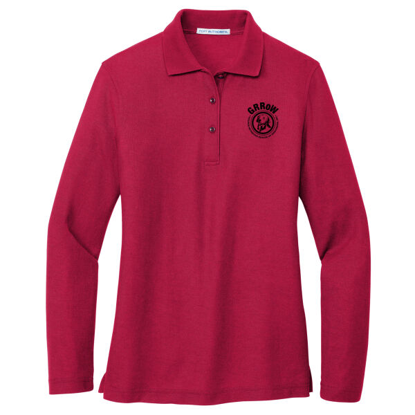 LADIES SILK TOUCH LONG SLEEVE POLO WITH GRRoW DTF LOGO Thumbnail