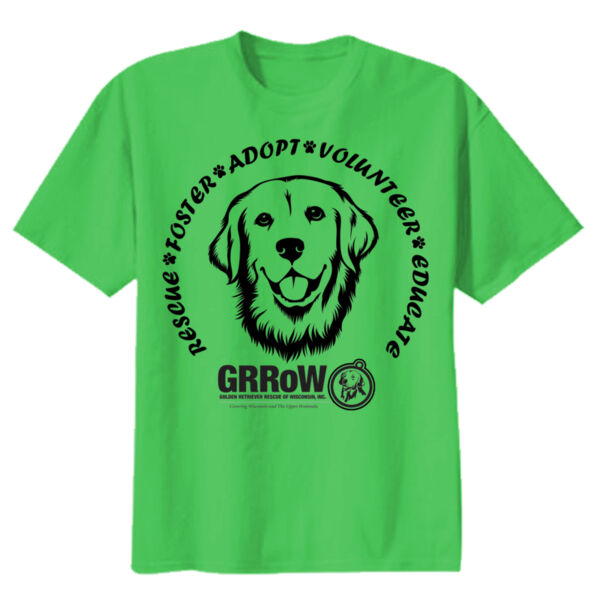 YOUTH HEAVY COTTON  100% COTTON T SHIRT WITH DTF IMPRINTED RESCUE, FOSTER, ADOPT, VOLUNTEER, EDUCATE GRROW Thumbnail