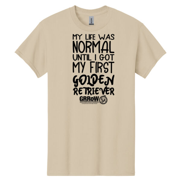 HEAVY COTTON  100% COTTON T SHIRT with "MY LIFE WAS NORMAL" DTF IMPRINT IN BLACK Thumbnail