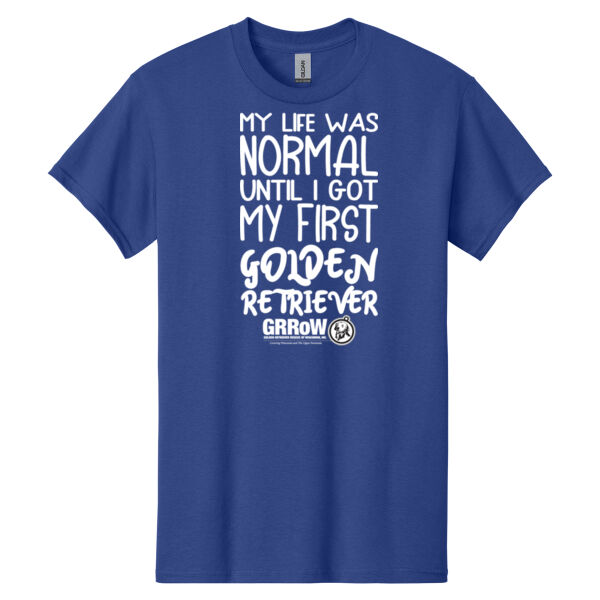HEAVY COTTON  100% COTTON T SHIRT with "MY LIFE WAS NORMAL" DTF IMPRINT IN WHITE Thumbnail