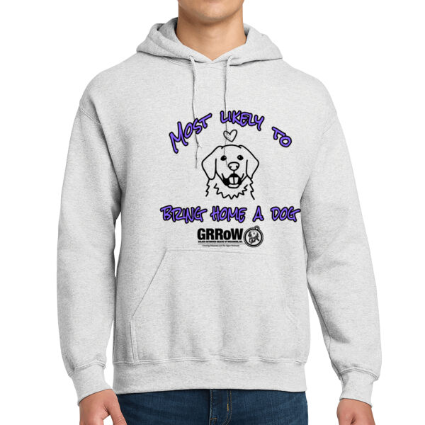 GILDAN® - DRYBLEND® PULLOVER HOODED SWEATSHIRT WITH "MOST LIKELY TO BRING HOME A DOG" DESIGN IN BLACK Thumbnail