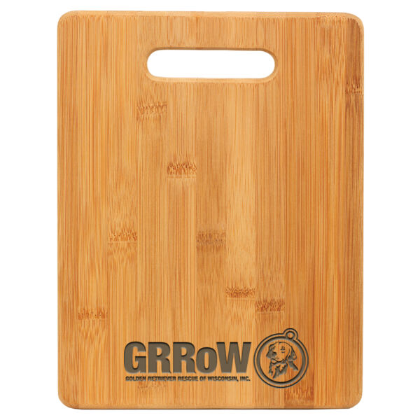 11 1/2" X 8 3/4" BAMBOO RECTANGLE CUTTING BOARD with GRRoW Logo Thumbnail