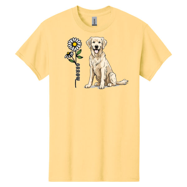 HEAVY COTTON  100% COTTON T SHIRT WITH DTF IMPRINTED GRRoW DAISY Thumbnail